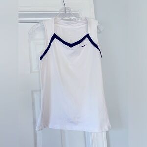 Nike White and Navy Tank Top